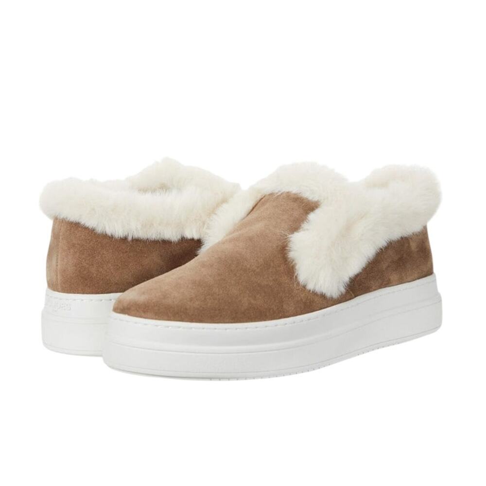 J Slides NYC Neel Fur Trim Slip On Sneaker Size 8.5
